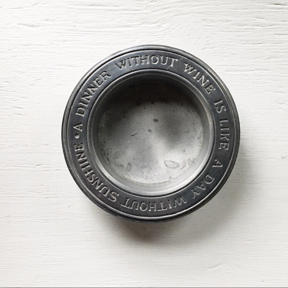 1970s Vintage Pewter Wine Bottle Holder